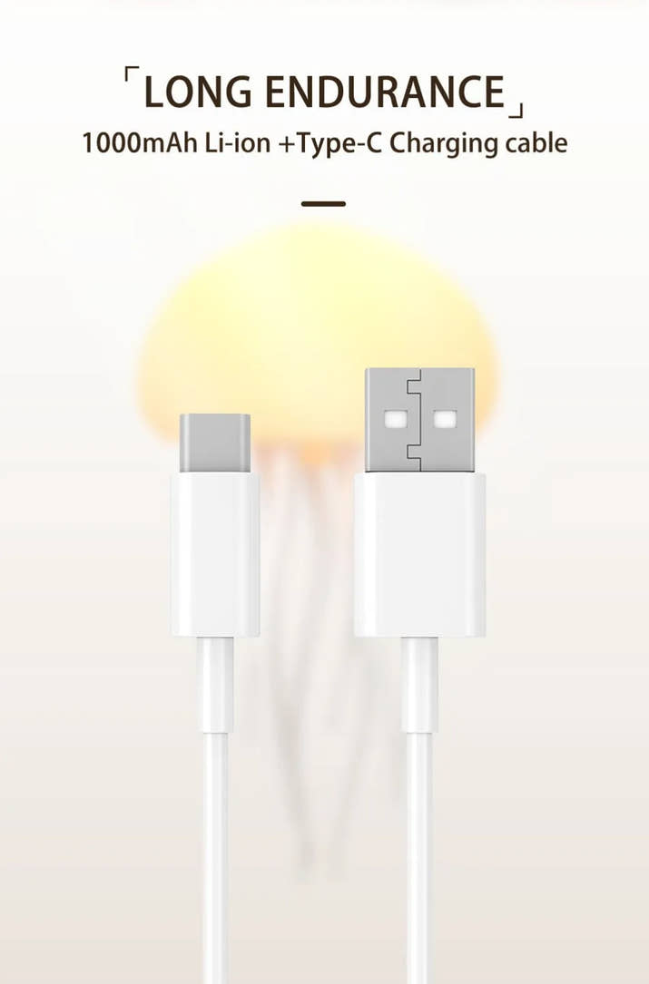 Jellyfish LED Night Light RGB Adjustable Color Active Tentacle USB Rechargeable Bedside Lamp with Polished Base Jellyfish Lights